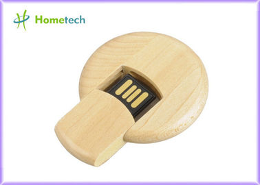 acheter Commande en bois d'instantané d'USB de vraie capacité de forme ronde, commande en bois micro de pouce fabrication en ligne