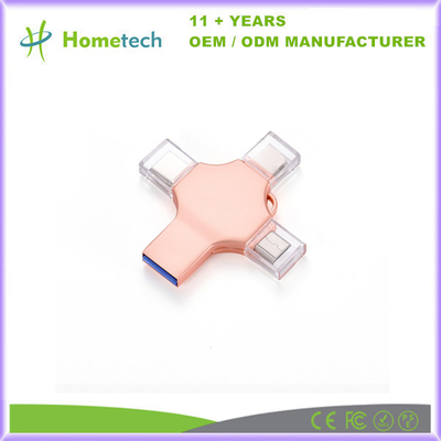 acheter 4 dans 1 Usb instantané à grande vitesse 2,0 de téléphone du lecteur 8Gb 16Gb 32Gb d'Usb d'Otg 3,0 type du bâton 64Gb 128Gb de mémoire C Pendrive pour Iphone fabrication en ligne