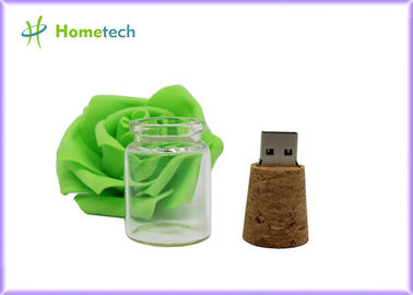 acheter forme en cristal promotionnelle créative de bouteille de message USB d'entraînement en bois de 16GB fabrication en ligne