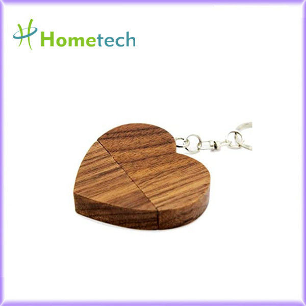 Commande instantanée d'USB de 5-15MB/S 8GB Company de cadeaux en bois chaud promotionnel en forme de coeur en bois qui respecte l'environnement de Walnu