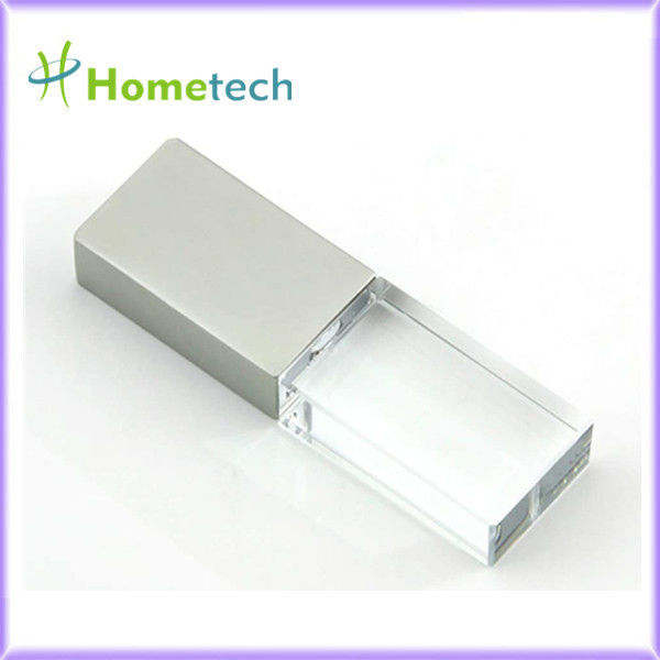 Bâton en verre USB pendrive 2,0 d'usb de cadeau d'entreprise fait sur commande 3,0 bâton de mémoire instantanée du cristal LED 64GB