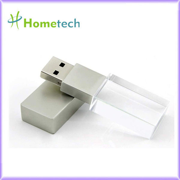 Bâton en verre USB pendrive 2,0 d'usb de cadeau d'entreprise fait sur commande 3,0 bâton de mémoire instantanée du cristal LED 64GB