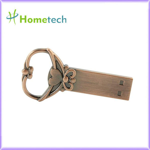 La clé de noeud d'amour en métal forment l'éclair-clé principale instantanée d'usb de forme en métal de 16GB USB 2,0 de lecteur instantané principal d'usb