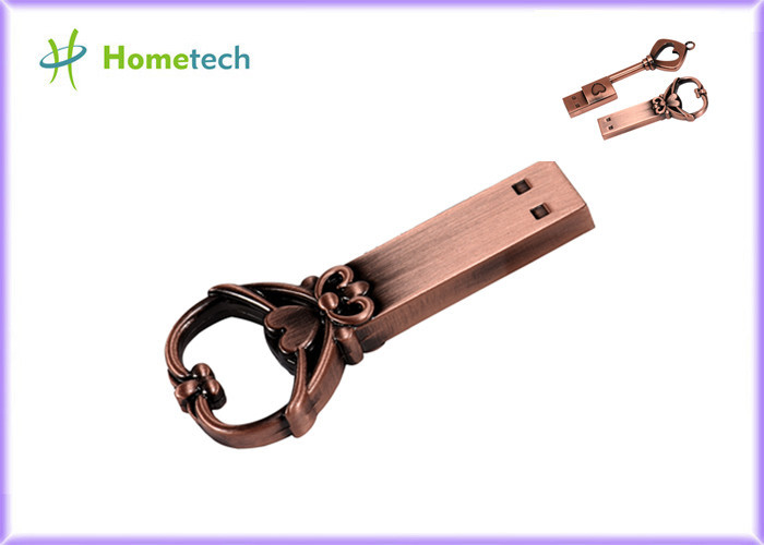La clé de noeud d'amour en métal forment l'éclair-clé principale instantanée d'usb de forme en métal de 16GB USB 2,0 de lecteur instantané principal d'usb