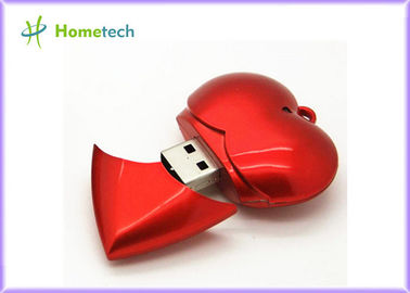Capacité totale rouge en plastique de dispositif d'USB de mémoire instantanée d'USB de coeur 1GB/2GB/4GB