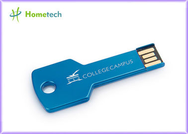 La clé bleue/de vert en métal a formé le logo adapté aux besoins du client par commande d'instantané d'USB