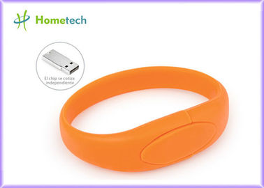 Disque dur à mémoire flash orange d'usb de bracelet de mémoire instantanée d'usb de silicone de bracelet d'entraînement d'instantané d'USB de bracelet