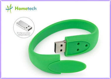 Commande verte de stylo du lecteur 512MB 1GB 2,0 d'instantané d'Usb de bracelet de bracelet de silicium