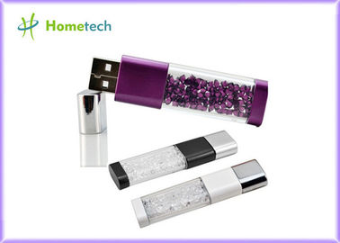 L'éclair fait sur commande en cristal d'USB de verre cristal du logo 8GB d'OEM du lecteur 8gb/de stylo d'USB de stylet conduit