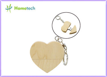 commande en bois d'instantané d'USB de coeur de 64GB 32GB 16GB 8GB 4GB pour le cadeau de mariage