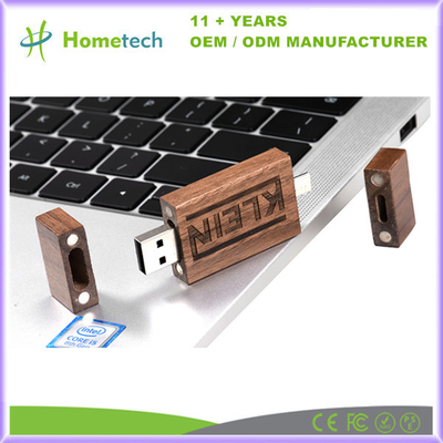 Commande 3,0 instantanée en bois OTG USB Pendrive 8GB 16GB 32GB 64GB USB 2,0 avec le logo fait sur commande de laser