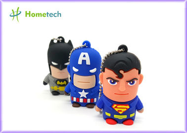 Mémoire instantanée d'Usb de bande dessinée de série de héros, PVC de bâton de mémoire d'Usb 2,0 ou matière plastique molle
