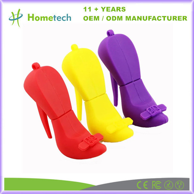 64MB 128GB Disque flash USB personnalisé PVC caoutchouc à talons hauts Forme de chaussure personnalisée USB PEN