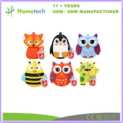 2D / 3D Animal Disque flash USB personnalisé souple en caoutchouc PVC