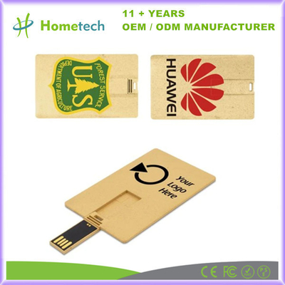 Carte de crédit biodégradable recyclée Flash Drive Carte de crédit professionnelle USB Flash Drive facile à transporter