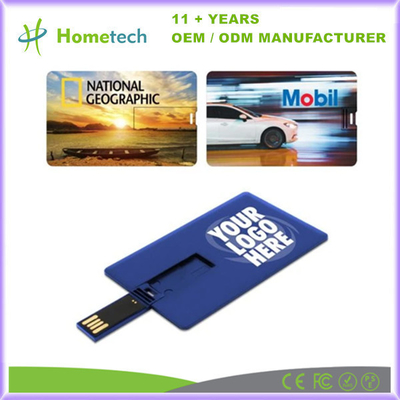 Impression personnalisée à double face carte de crédit lecteur flash USB avec 128MB-256GB de capacité