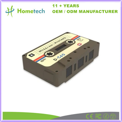 Disque flash USB portable de 16 Go avec boîte cadeau en forme de cassette audio