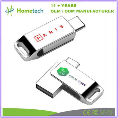 Disque flash USB de type C résistant à l'eau argenté de grande capacité 512 Go personnalisé