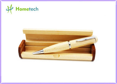 Enregistreur en bois d'entraînement d'instantané d'USB de stylo d'érable, commande de mémoire d'USB en vrac de stylo de boule d'indicateur de laser