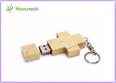 Lecteur en bois 2GB d'instantané d'USB de collier croisé avec le logo de gravure de laser de chaîne principale