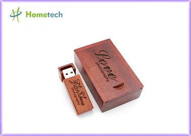 La mémoire en bois d'USB de gravure colle le logo adapté aux besoins du client 128MB - la capacité 64GB