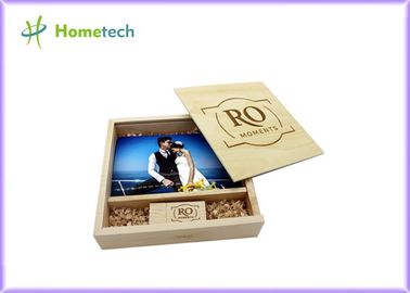 Forme en bois faite sur commande d'album photos d'entraînements d'instantané d'érable et de noix pour des cadeaux de mariage
