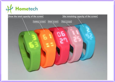 2GB à la montre multifonctionnelle USB du bracelet LED de silicium d'entraînement d'instantané de 32GB USB avec le logement pour carte de Tf