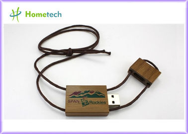 Commande en bois d'instantané d'USB de laser de gravure de pivot promotionnel libre de logo