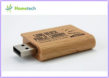 Commande en bois promotionnelle d'instantané d'USB de logo de gravure de laser