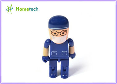 Dispositif de stockage en plastique d'USB de personnage de dessin animé de robot/bâton bleu de mémoire