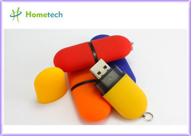Pendrive en plastique 2GB 4GB, la clé ronde 2GB d'USB avec le logo, cadeau promotionnel jaune USB conduit