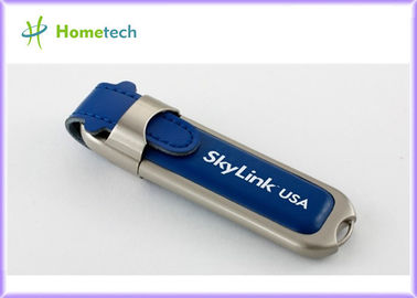 Disque dur à mémoire flash en cuir promotionnel d'USB, cuir 16GB d'entraînement d'instantané d'USB