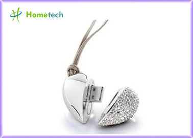 Commande en cristal d'instantané d'USB de coeur du cadeau 4GB de promotion d'OEM avec la lanière