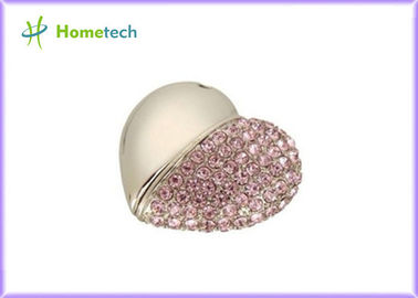 Cadeaux de mariage en cristal roses de fow du pendant 4GB 8GB d'USB d'entraînement d'instantané d'Usb 2,0 USB de coeur d'amour