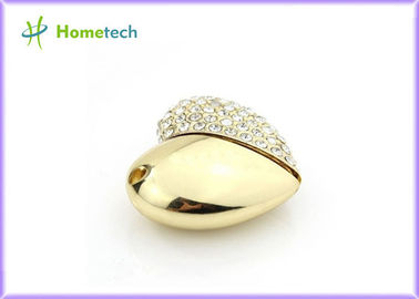 Commande en cristal d'instantané d'USB de coeur de bijoux d'OEM, Usb 2,0 de pendant de forme de coeur pour la fille