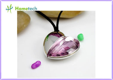 Commande en cristal en forme de coeur d'instantané d'USB de coeur