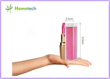 Banque rechargeable rose de puissance de rouge à lèvres/banque mobile portative 2200mAh de puissance