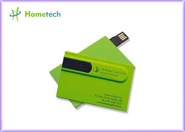 Dispositif de stockage vert d'USB 2,0 de carte de crédit, commandes faites sur commande de pouce