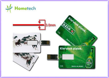 Dispositif de stockage en plastique vert d'USB de carte de crédit 1GB pour le cadeau de Noël