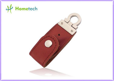 Chaîne principale en cuir de disque dur à mémoire flash d'USB 2,0 USB, bâton de pouce d'USB d'entraînement de stylo de mémoire instantanée