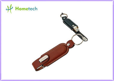 Brown garnissent en cuir le disque dur à mémoire flash d'USB/commandes instantanées personnalisables pour l'étudiant