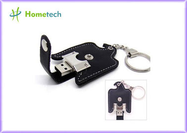 Bâton en cuir noir de mémoire de disque dur à mémoire flash de la chaîne principale 8GB USB 2,0 USB