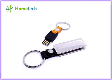 Commande de pouce de stylo de bâton de mémoire de disque dur à mémoire flash d'USB de cuir du ruban 4GB Keychain