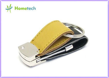 Voyageur orange de mot de passe de clé d'USB de disque dur à mémoire flash d'USB de cuir de haute catégorie