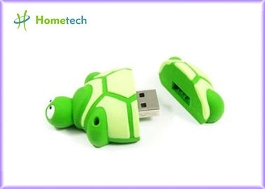 Transfert de fichier véritable de bande dessinée d'USB d'entraînement vert clair 16GB 32GB d'instantané, forme de tortue