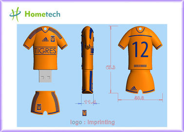 Mémoire adaptée aux besoins du client personnalisée d'USB de bande dessinée de chemise de poolo d'équipe de football du lecteur TIGRES d'instantané d'USB