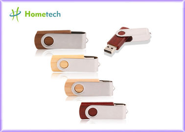 Tordez le bâton de mémoire du pivot 4GB 8GB 16GB 32G de LOGO personnalisé par commande en bois d'instantané d'USB