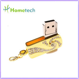 Chaîne principale rotatoire 8gb 16gb d'acier inoxydable d'or de bâton de mémoire d'entraînement de stylo de Pendrive 32gb