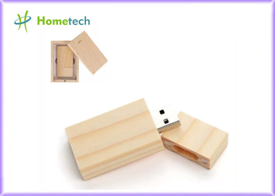 Commande instantanée en bois de la FCC 15MB/S 64GB USB de rectangle