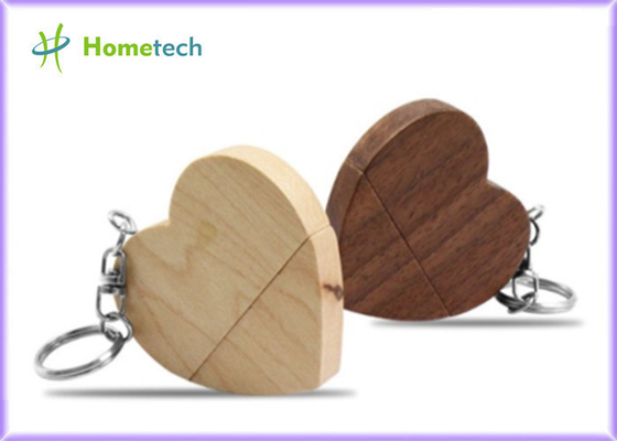 Commande instantanée d'USB de 5-15MB/S 8GB Company de cadeaux en bois chaud promotionnel en forme de coeur en bois qui respecte l'environnement de Walnu